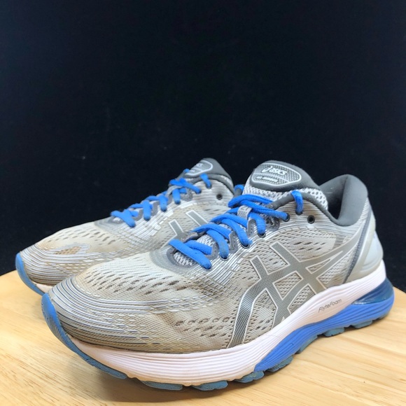 Asics Womens Gel Nimbus 21 1012A156 Gray Blue - Picture 2 of 9
